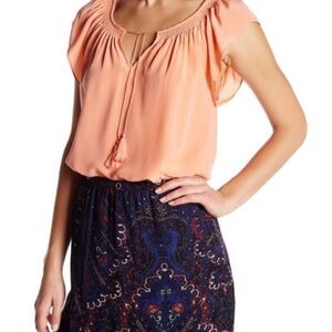 JOIE “COTATI” Top in Burn Coral. Size Small.